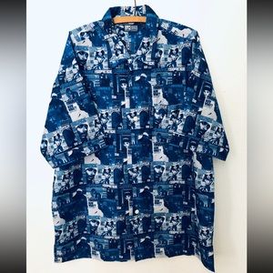 Vintage ENYCE source magazine button up shirt blue sz XXL